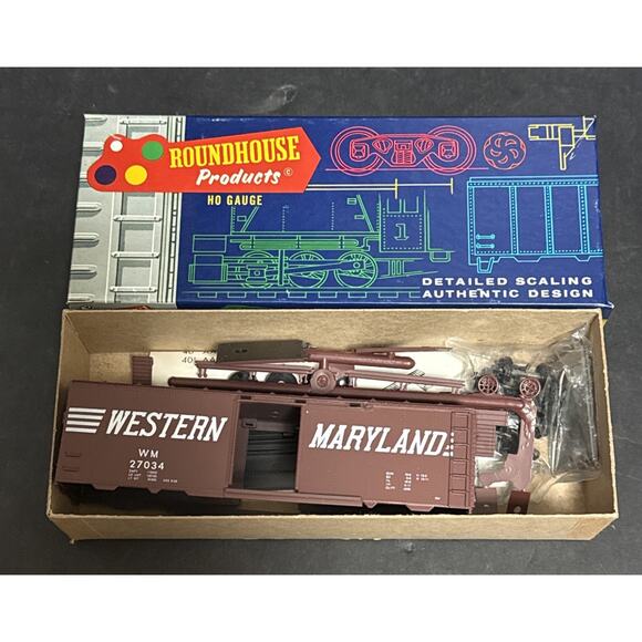Roundhouse HO Scale 1078 40' Box Car Kit Western Maryland “Speed” Brown 1978 - Picture 2 of 6